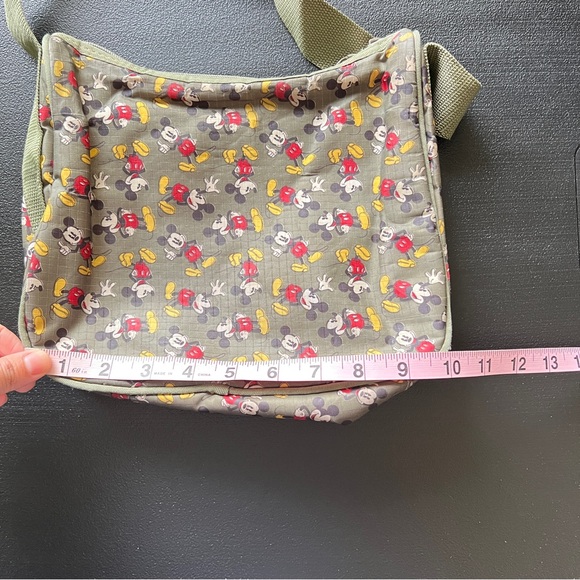 Disney Mickey Mouse Olive Green Nylon Shoulder Bag - Picture 10 of 11